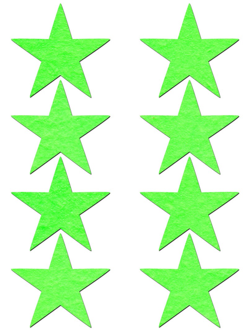 Mini Neon Green Glow Stars Body Pasties